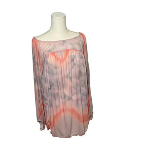 Free People sheer tie dye mesh babydoll top XS fairycore Y2K